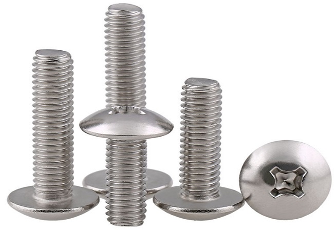 Cross recessed mushroom head screws 